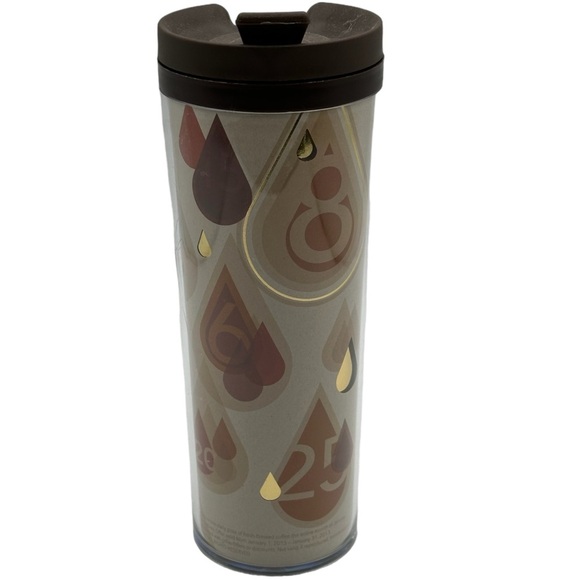 Starbucks Numbers Drips Drops Travel Tumbler 2012 Coffee Tea Mug Cup 16oz - Picture 3 of 7